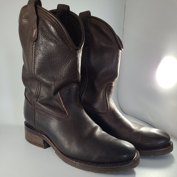 Double H Round Toe Harness Leather Boot DH2510 Sz 9.5 D Chocolate Brown - Picture 4 of 9